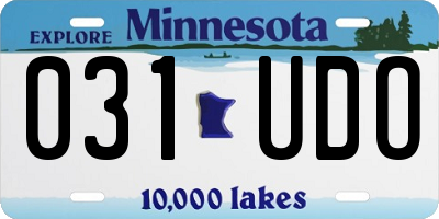 MN license plate 031UDO