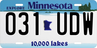 MN license plate 031UDW