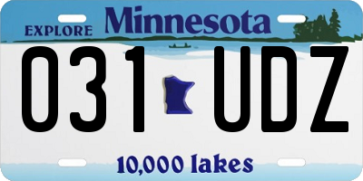 MN license plate 031UDZ