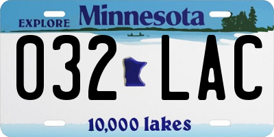 MN license plate 032LAC