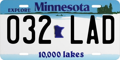 MN license plate 032LAD