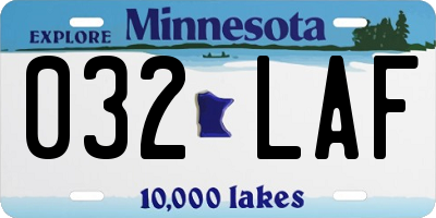 MN license plate 032LAF