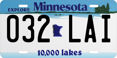 MN license plate 032LAI