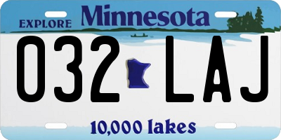 MN license plate 032LAJ