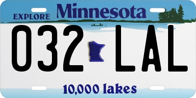 MN license plate 032LAL