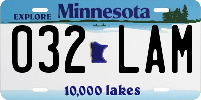 MN license plate 032LAM