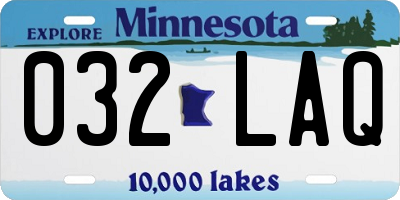 MN license plate 032LAQ