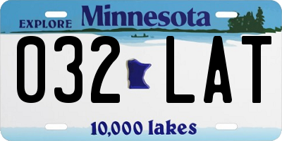 MN license plate 032LAT