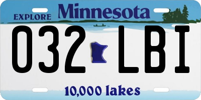 MN license plate 032LBI