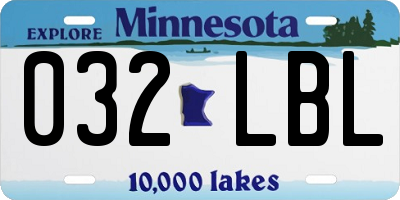 MN license plate 032LBL