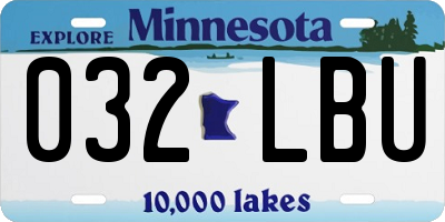 MN license plate 032LBU
