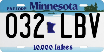 MN license plate 032LBV