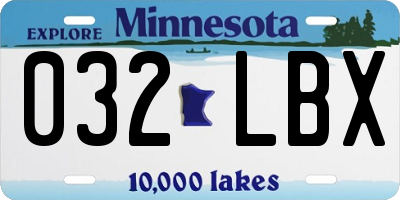 MN license plate 032LBX