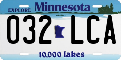 MN license plate 032LCA