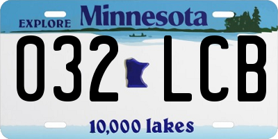 MN license plate 032LCB