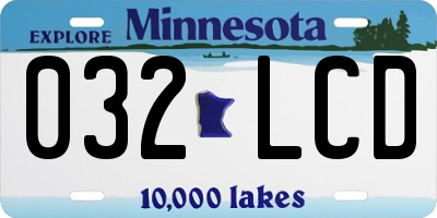 MN license plate 032LCD