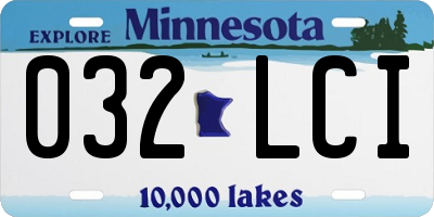 MN license plate 032LCI