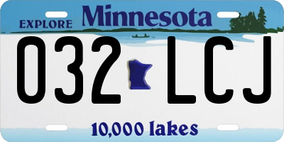 MN license plate 032LCJ