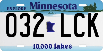 MN license plate 032LCK