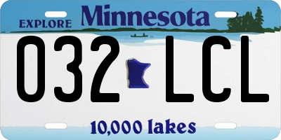 MN license plate 032LCL