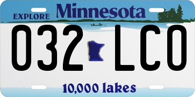 MN license plate 032LCO