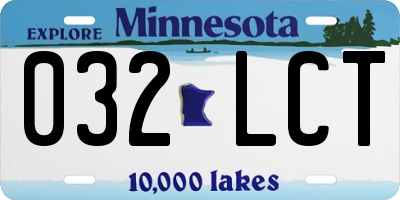 MN license plate 032LCT