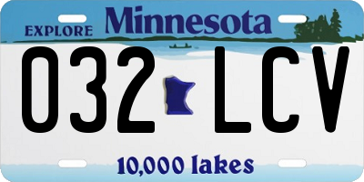 MN license plate 032LCV
