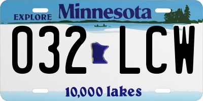 MN license plate 032LCW