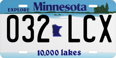 MN license plate 032LCX