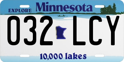 MN license plate 032LCY