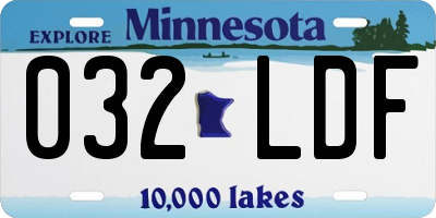 MN license plate 032LDF