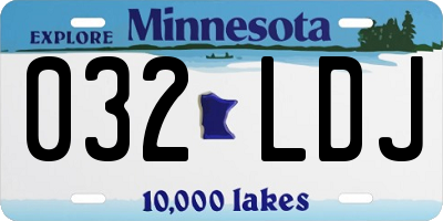 MN license plate 032LDJ