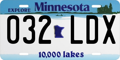 MN license plate 032LDX