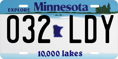 MN license plate 032LDY