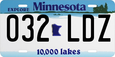 MN license plate 032LDZ