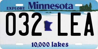 MN license plate 032LEA