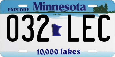 MN license plate 032LEC