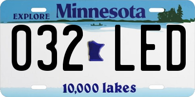 MN license plate 032LED