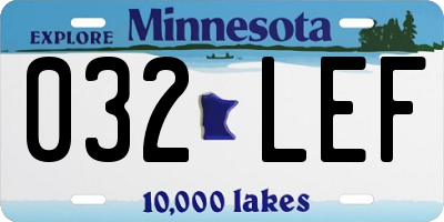 MN license plate 032LEF