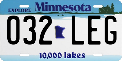 MN license plate 032LEG