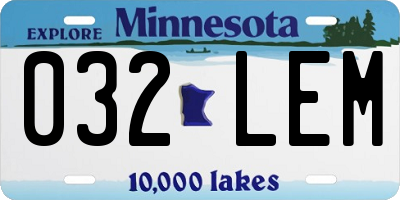 MN license plate 032LEM