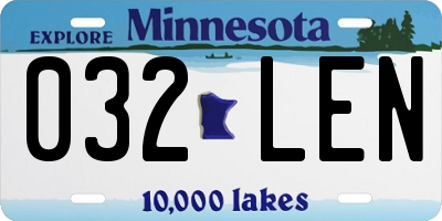 MN license plate 032LEN