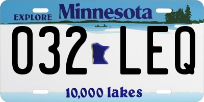 MN license plate 032LEQ