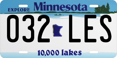MN license plate 032LES