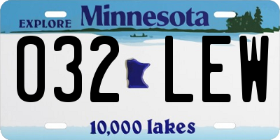 MN license plate 032LEW