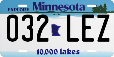 MN license plate 032LEZ