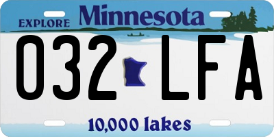 MN license plate 032LFA