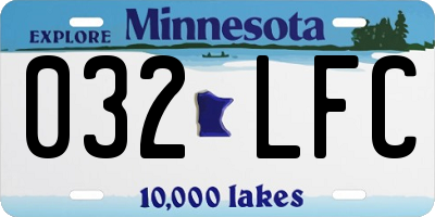 MN license plate 032LFC