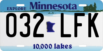 MN license plate 032LFK