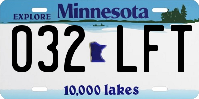 MN license plate 032LFT